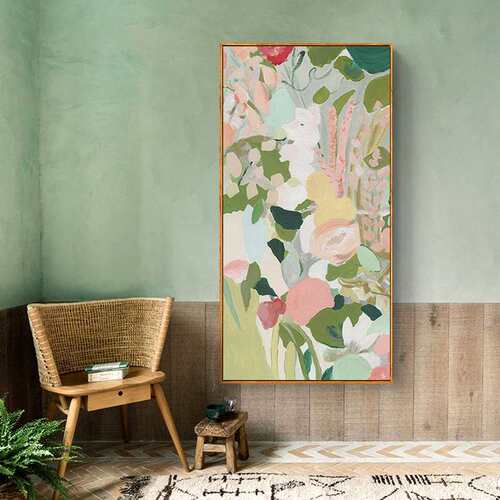 陌上枝头 现代抽象玄关装饰画客厅沙发背景植物大幅摆画简约挂画