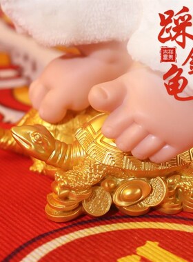 抓周乌龟一周岁纪念宝宝踩金龟千年铜龟中式纯手工艺抓周生日摆件