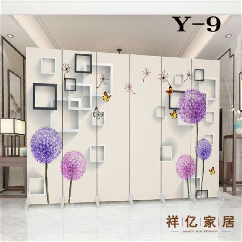 新隔墙板简易自j装卧室卫生间隔断干湿分区家用浴室挡水.屏风防水