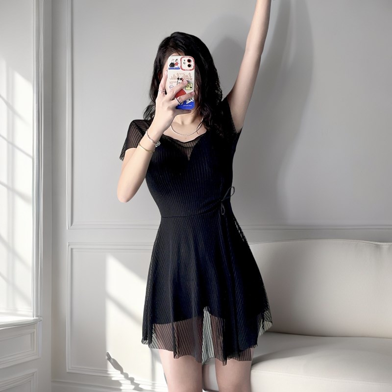 泳衣女裙式连体大码胖MM韩版ins高级感遮肉显瘦2025新款钢托泳装
