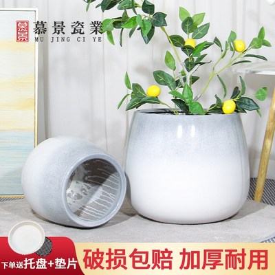陶瓷花盆大号特大号客厅落地盆栽发财树龙血树龟背竹绿植专用花盆
