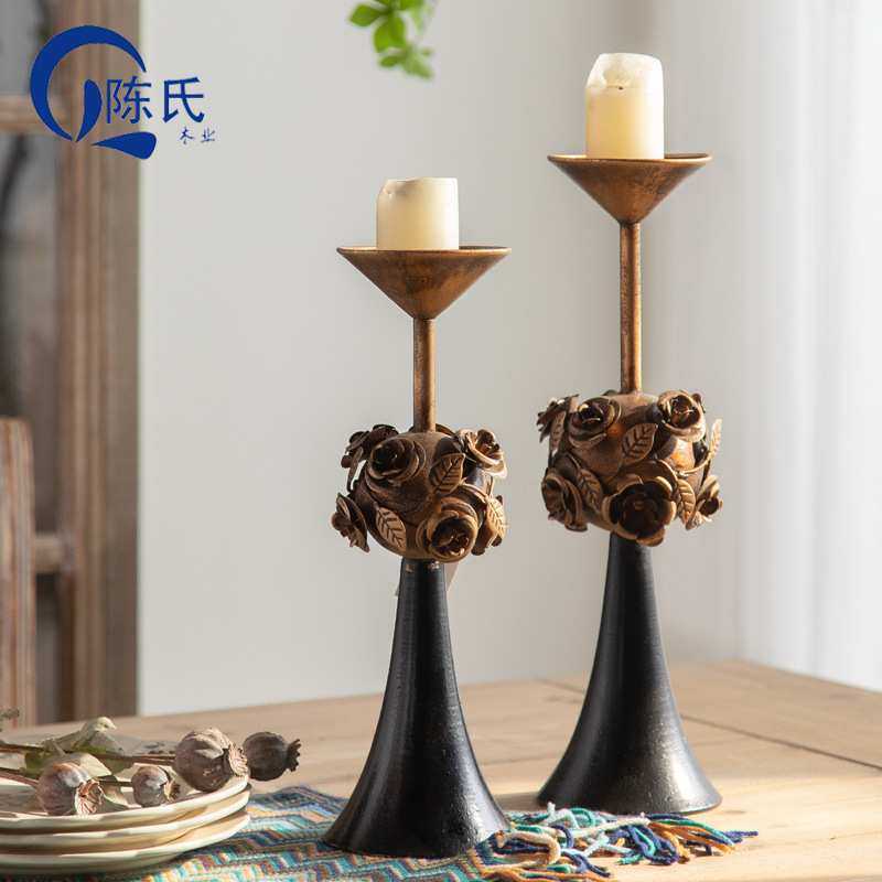 美式复古轻奢玫瑰花蜡烛台摆件家用烛光晚餐道具西餐烛台装饰摆件,模玩/动漫/周边/娃圈三坑/桌游,模型制作工具/辅料耗材,淘宝优惠券,粉丝福利购,淘宝优惠卷