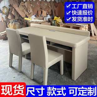 防撞带海绵办公桌谈话桌软包约谈桌现代简约谈判桌颜色尺寸可订