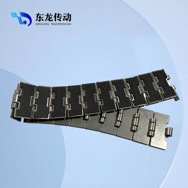 不锈钢812平顶直行链传动带链条模组带模块化输送带加胶平顶链