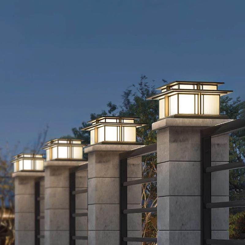 太阳能柱头灯庭院大门灯门柱灯户外壁灯灯防水柱子灯别墅大门柱灯