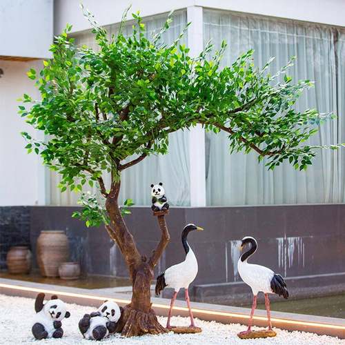 仿真榕树大型假绿植室内外橱窗装饰景观树客厅造景落地冬青树摆件