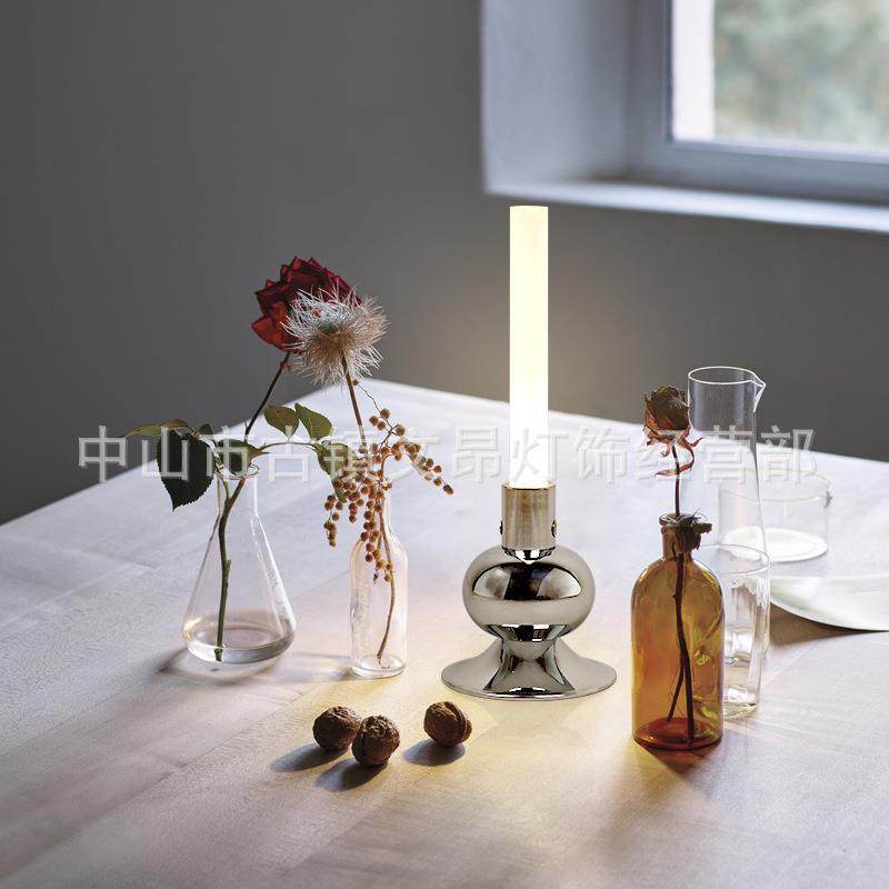 跨境充电烛台台灯书房床头小夜灯酒吧桌面摆件led可调光蜡烛