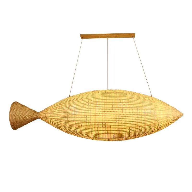 新中式茶餐厅茶室民宿火锅店灯笼吊灯具新款酒店民宿工程竹艺吊灯