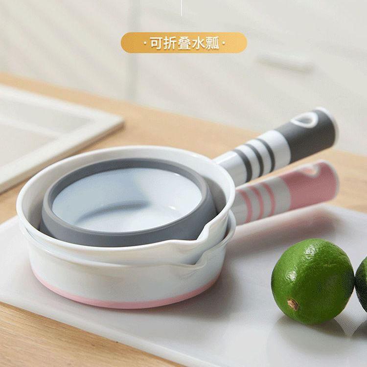 折叠水瓢加厚塑料长柄水勺可悬挂浇花水瓢漂流水勺舀子图片