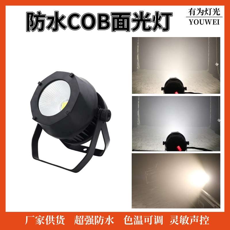 户外防水面光灯200Wcob面光灯dmx防水补光灯婚庆舞台灯光led暖白