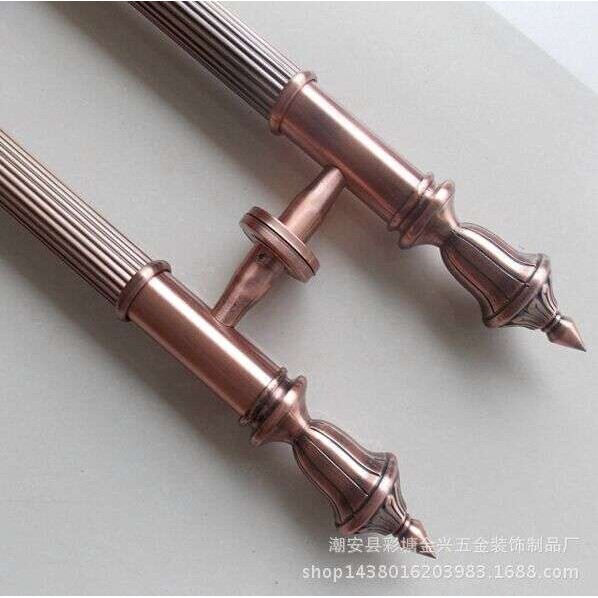 红古铜直纹大拉手宝盖花头款欧式仿古玻璃门KTV门木门不锈钢拉手