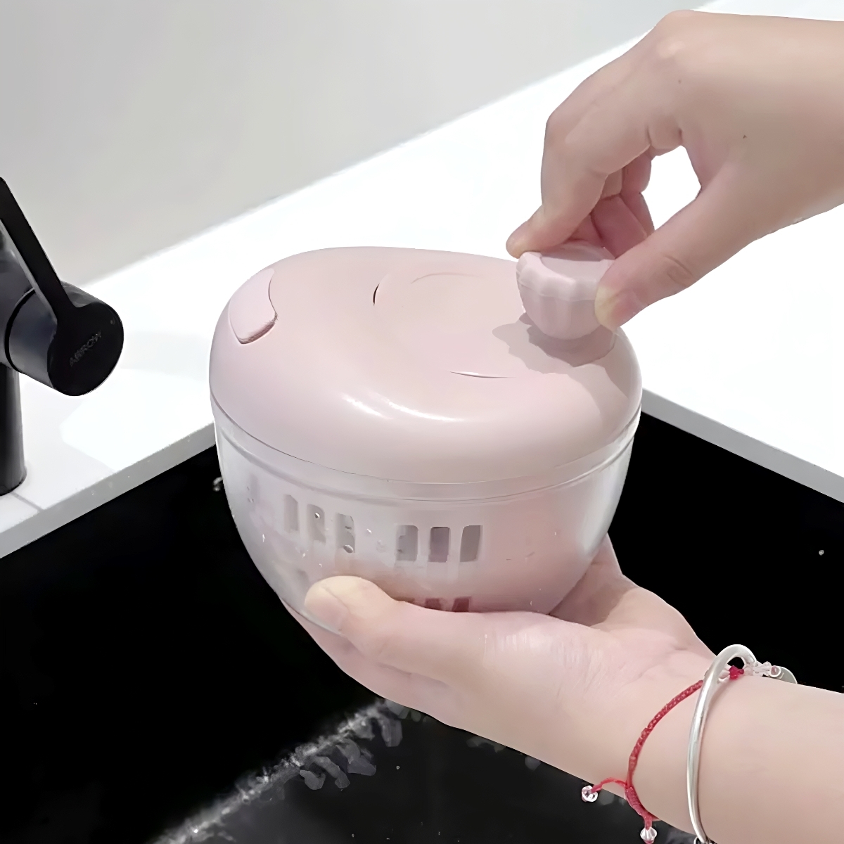 【家居好物】蔬菜甩干机家用手动水果沙拉脱水器多功能厨房洗菜盆