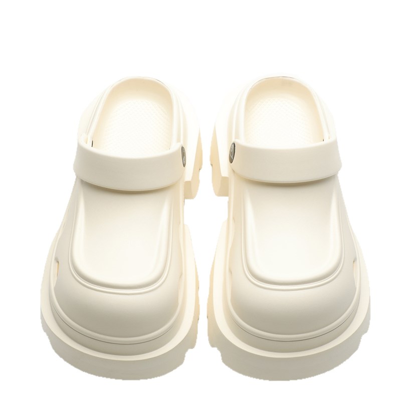 夏季增高7cm凉鞋女外穿百搭不累脚超火防滑时尚白色护士洞洞凉拖