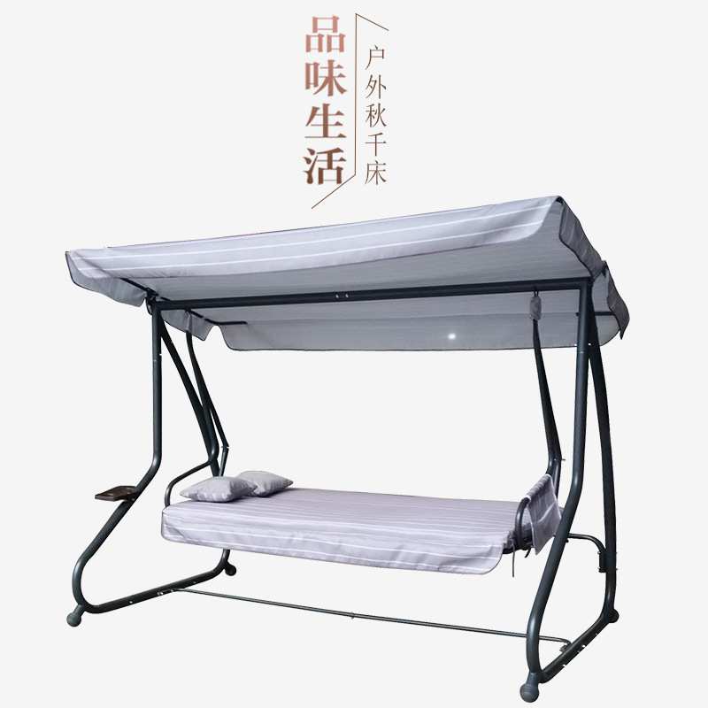 秋千庭院三人摇椅花园室外吊床秋千椅田园阳台吊椅休闲金属框架图片