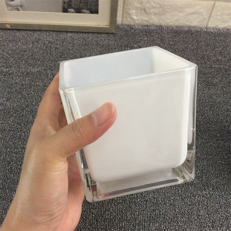 简约电镀花瓶黑白色n透明方缸正方形玻璃鱼缸水培摆件花艺用品花