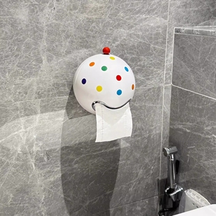多巴胺卫生间厕纸盒壁挂式高级感厕所纸巾盒洗手间卷纸架免打孔