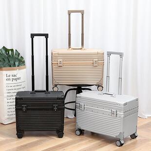 上翻盖PC铝框登机箱18寸空姐行李拉杆箱单反摄影机长箱20寸商务箱