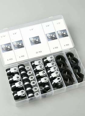 跨境供应 42PCS管道卡箍组合盒装 盒装金属线夹 盒装金属管夹