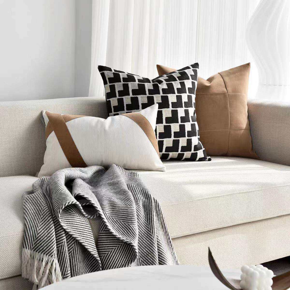 样板房抱枕轻奢简约现代软装沙发客厅靠垫方枕样板间酒店抱枕