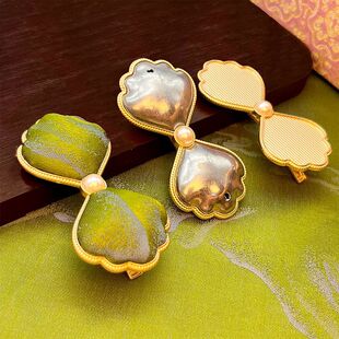 新款国风中式发夹蝴蝶结发卡底托古风宋锦发夹香云纱手工diy材料