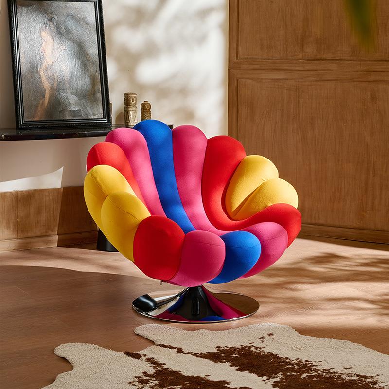 海葵椅北欧设计师创意旋转轻奢休闲椅客厅卧室阳台懒人椅单人沙发