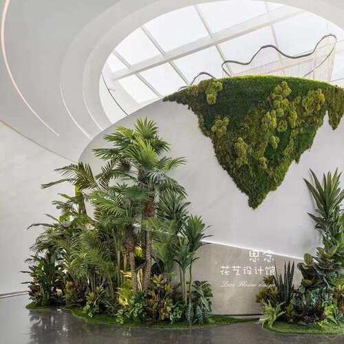轻奢仿真植物大型造景绿植大堂花艺装饰样板房售楼处餐厅布置