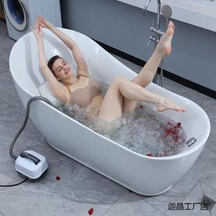 家用冲浪按摩浴垫水疗机浴缸气泡机防滑全身可折叠懒人足浴