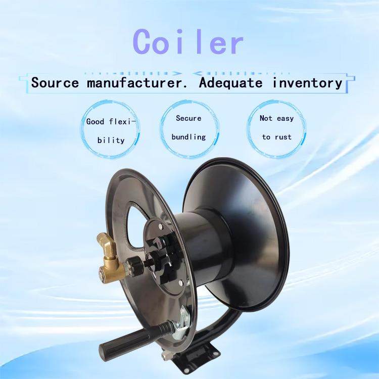 手摇高压卷管器100ft150ft绕管机疏通机手动便携收纳盘管器
