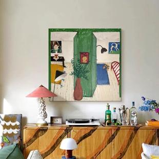 马蒂斯风绿色清新室内挂画小众艺术多巴胺客厅卧室装 饰画餐厅壁画