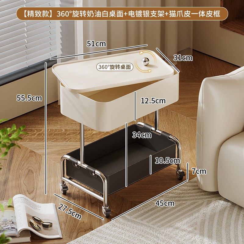 实木边几可移动折叠桌面沙发边柜2025新L款边桌小推车茶几客厅家