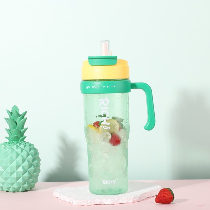 水杯女生大容量2024新款1300ml便G携耐高温冰霸杯巨无霸双饮吸管