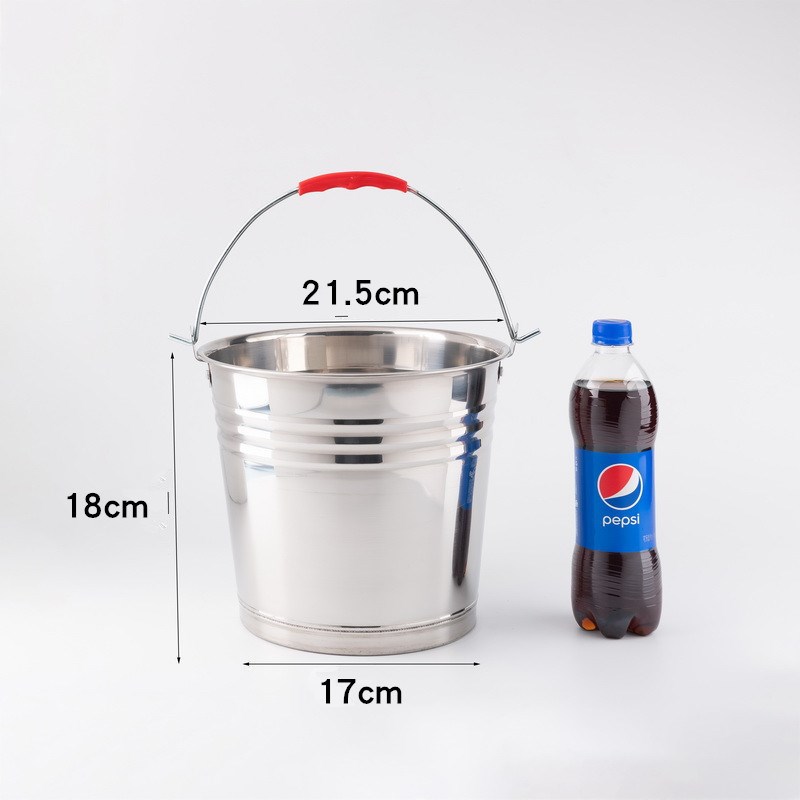 不锈钢水桶手提式幼儿园家用带盖提桶油桶垃圾分类食X堂铁桶提宝