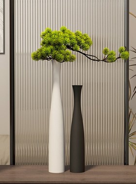 黑白简约风玄关装饰摆o件高大花瓶陶瓷家居客厅电视柜乔迁新居礼
