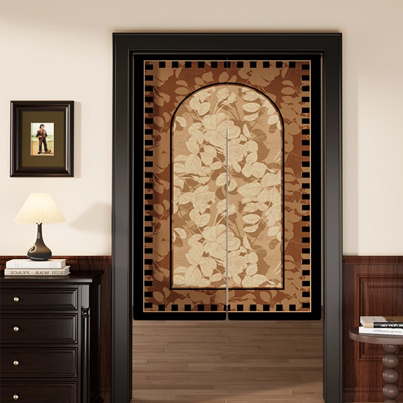 奶油风复古门帘女生卧q室高端氛围感防隐私遮挡帘室内法式布艺半