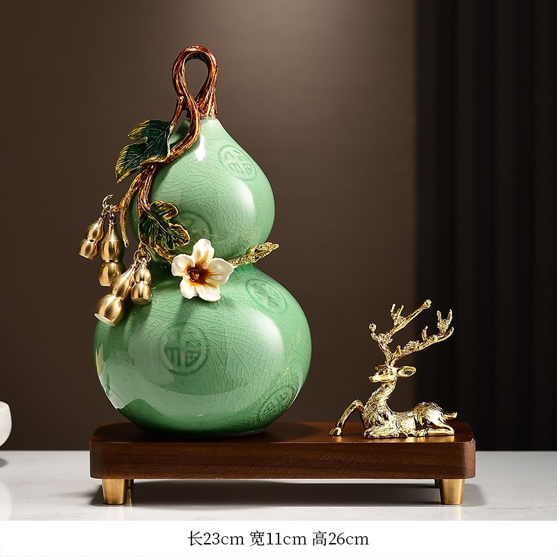 五福临门葫芦摆i件高档新中式创意客厅酒柜电视柜装饰乔迁新居礼