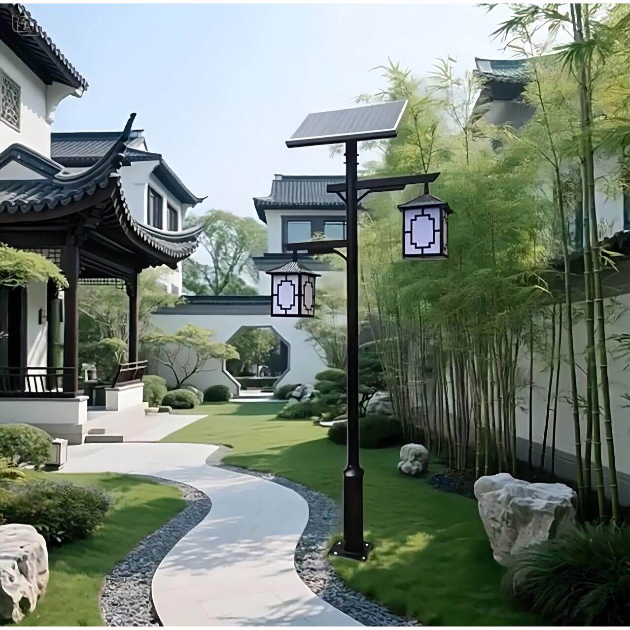 新中式太阳仿古能庭院灯小区别墅公园景观灯长亮光伏板市政广场户