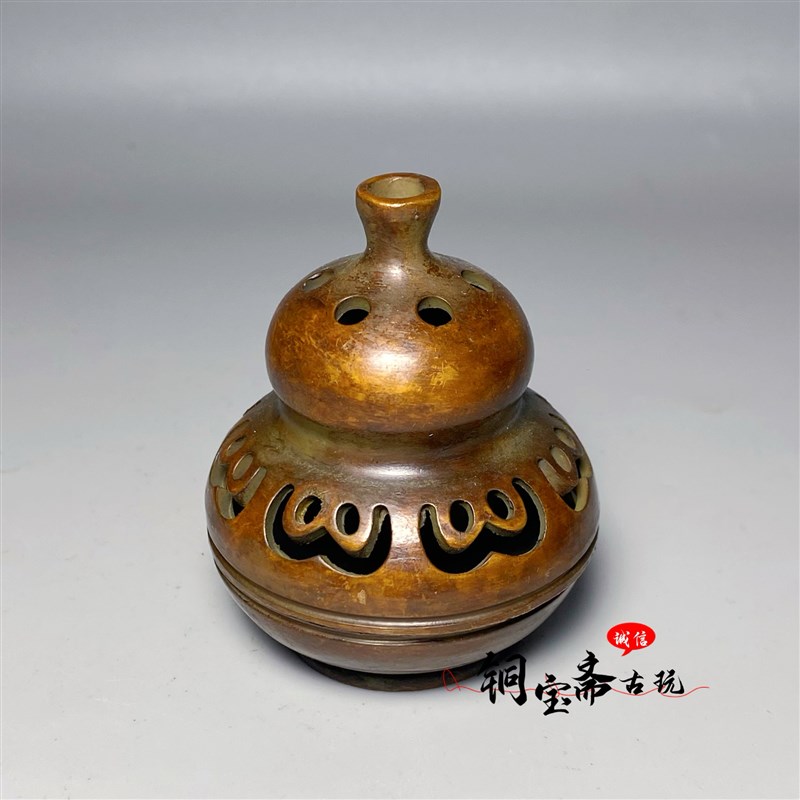 古玩铜器福禄葫芦熏香炉中式客厅茶室塔香盘N香炉复古禅意香炉摆
