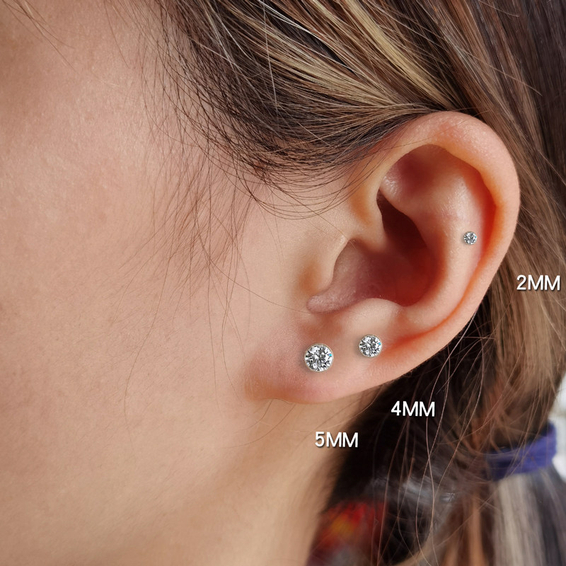 超闪树脂耳骨钉女高级感耳t钉2021新款潮耳棍防堵针透明隐形耳钉