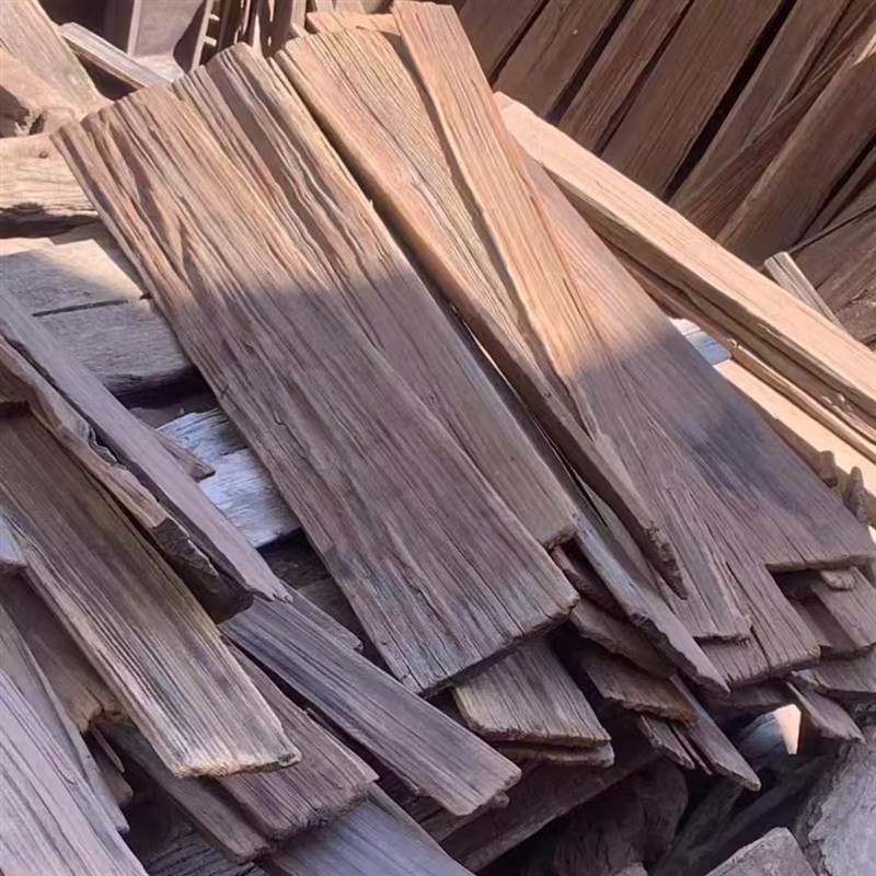 复古老杉木d旧木板门头招牌户外木瓦片风化老木板餐饮民宿屋檐装