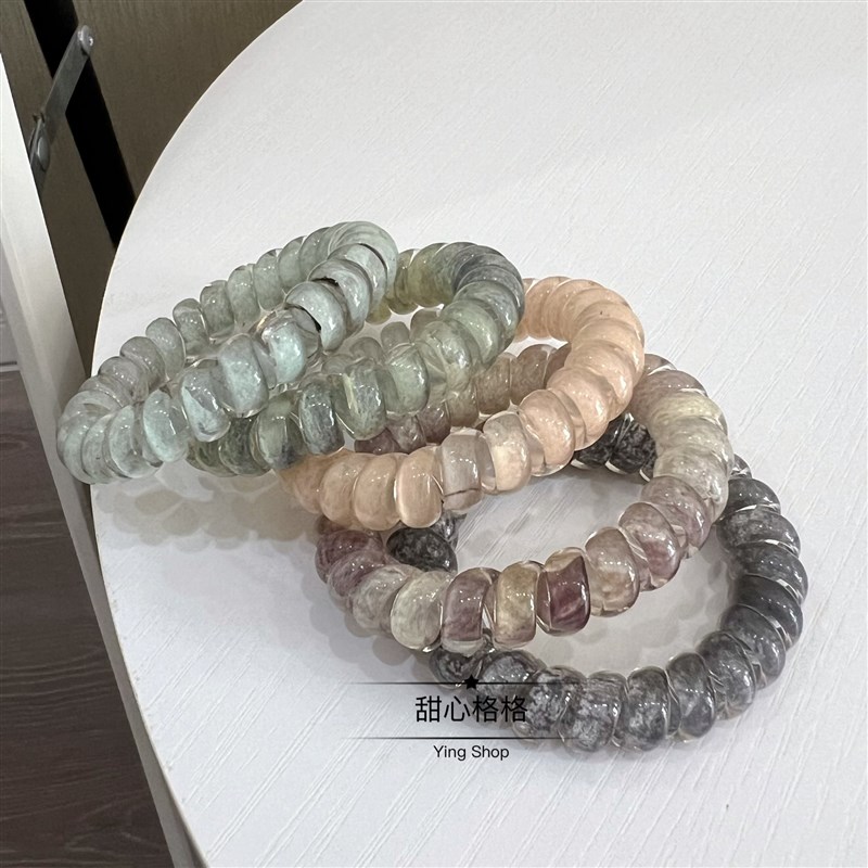 5条组合~电话线发圈头绳高级感简约发L绳无痕皮筋女扎头高弹力