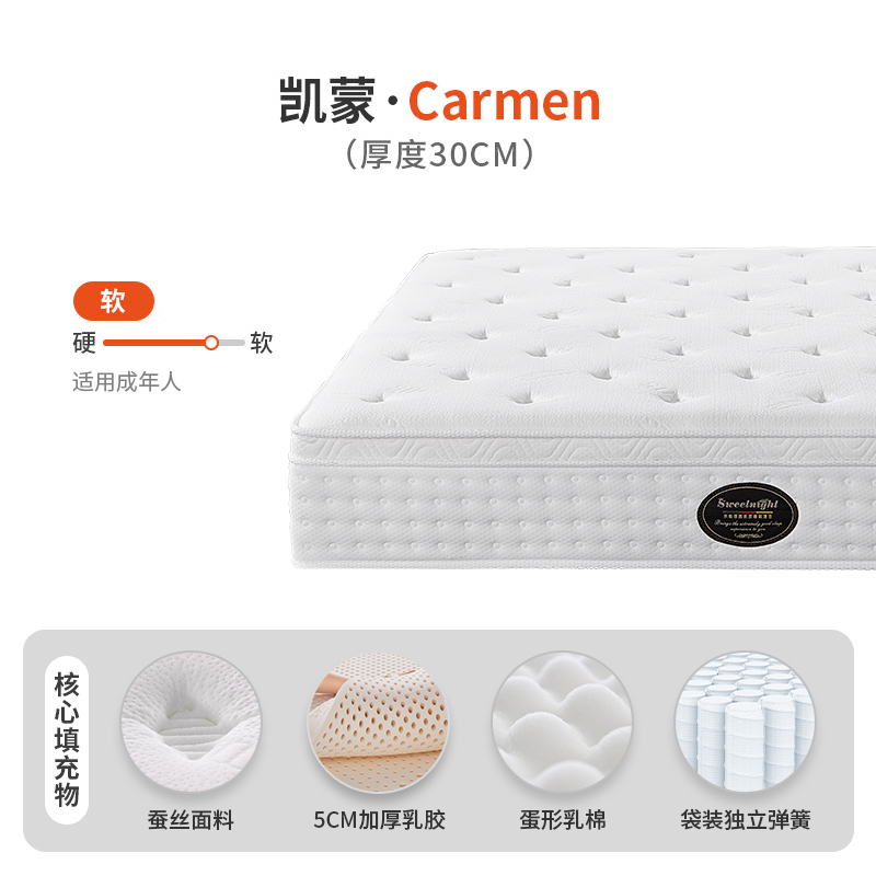 SW乳胶床垫5fcm席梦思家用1.5米1.8m双人五星酒店款专用定制软垫