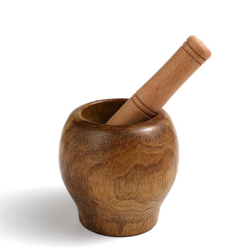 实木捣蒜y罐子蒜缸捣药蒜泥器z蒜臼手动捣碎家用研磨器老式酸枣木