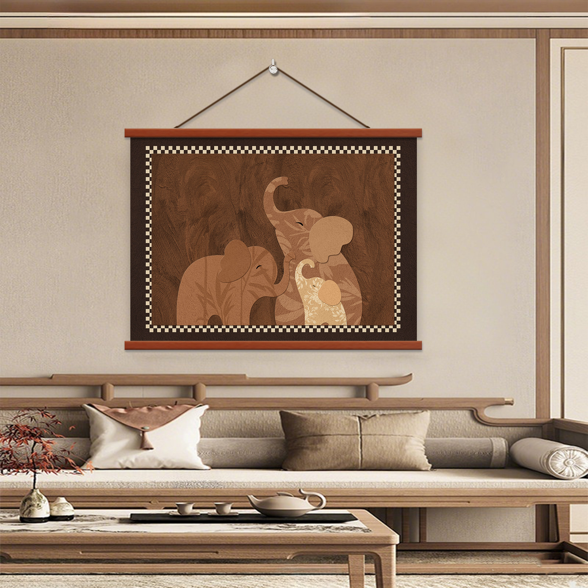 中古风吉象如意电表箱装饰画新居配电箱网线盒电源电闸开关遮挡画