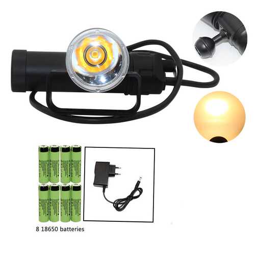 XHP70黄光专业潜水分体灯18650水陆两用超长续航充电大功率手电筒