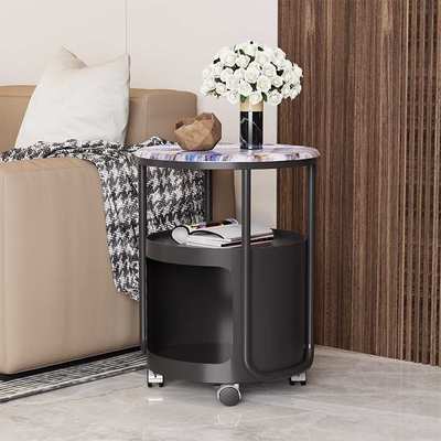 京伽意式沙发边几轻奢高级感极简家用设计师款酒店小茶几微晶石