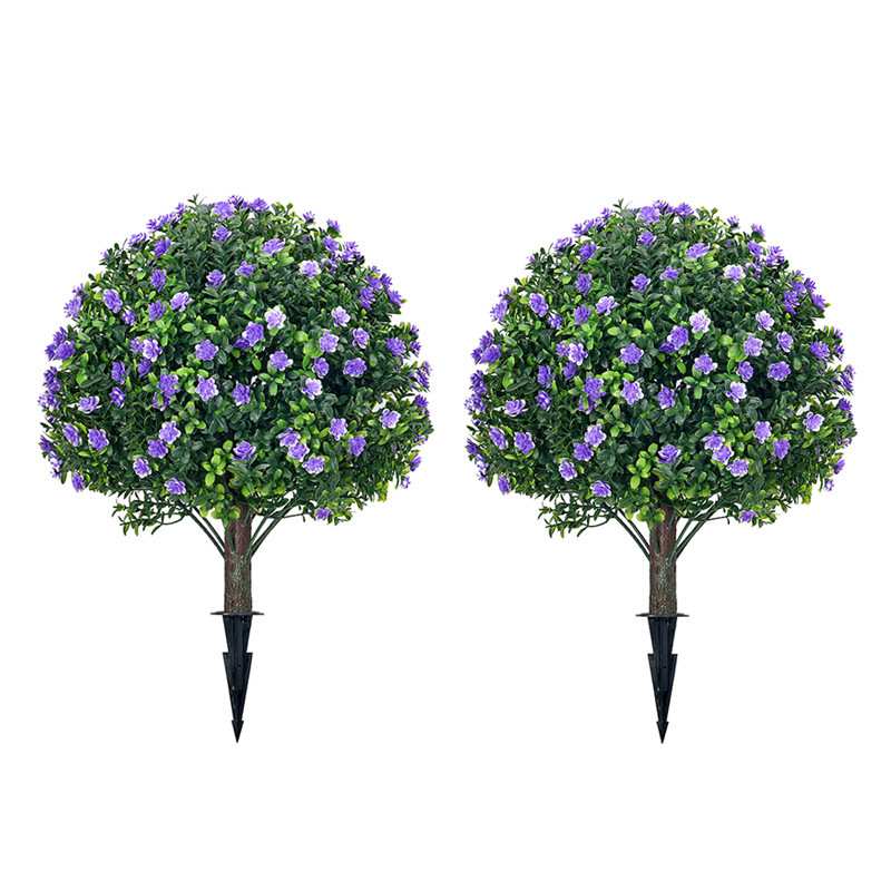 仿真植物紫色山茶花带钉地插室内户外植物仿真灌木公寓装饰图片