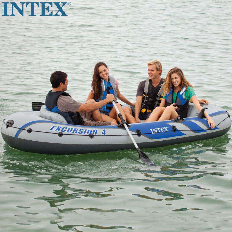intex 68324 加厚四人漂流者系列船充气船皮划艇橡皮艇钓鱼船