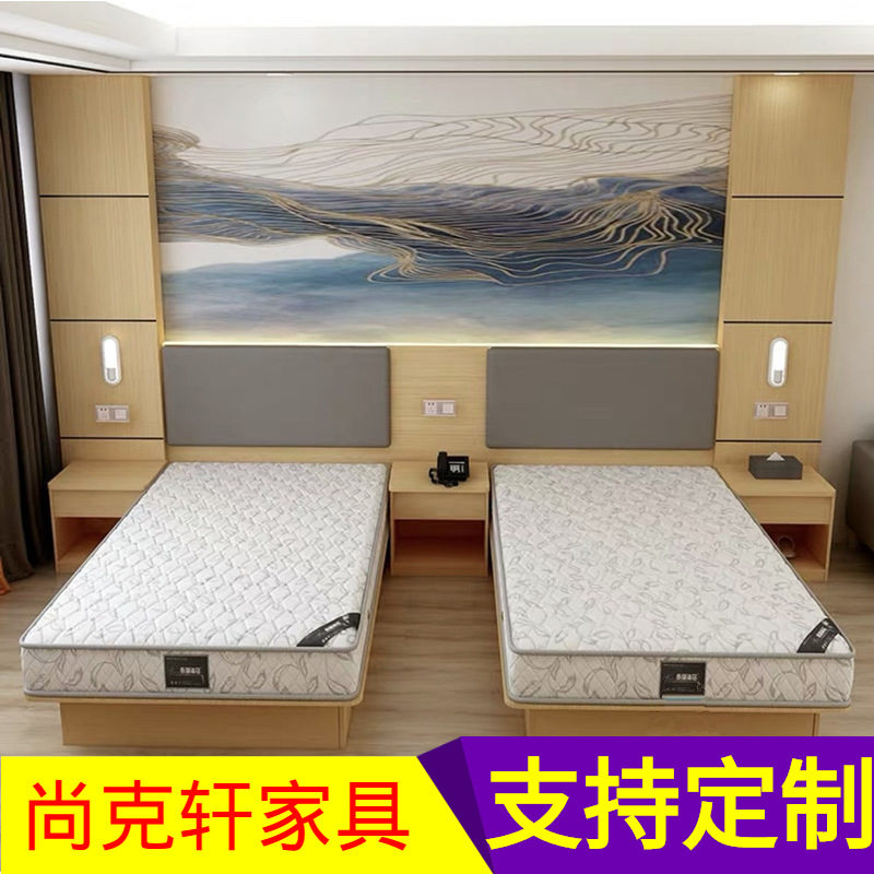 广东广州酒店家具标间全套宾馆床单人快捷公寓出租房民宿客房
