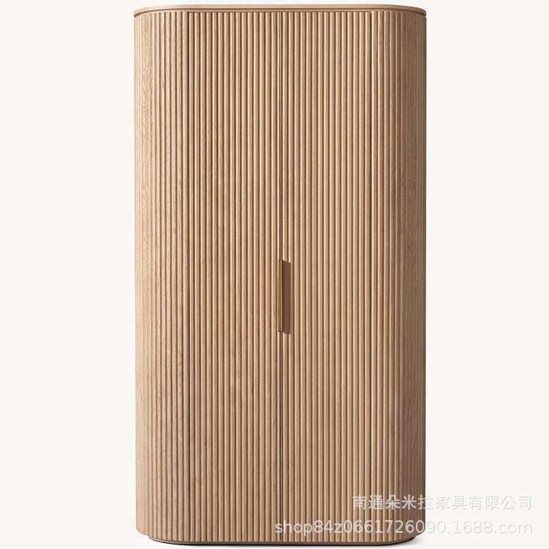 出口外贸美式卧室实木衣柜橡木简约储物大衣橱工厂直销