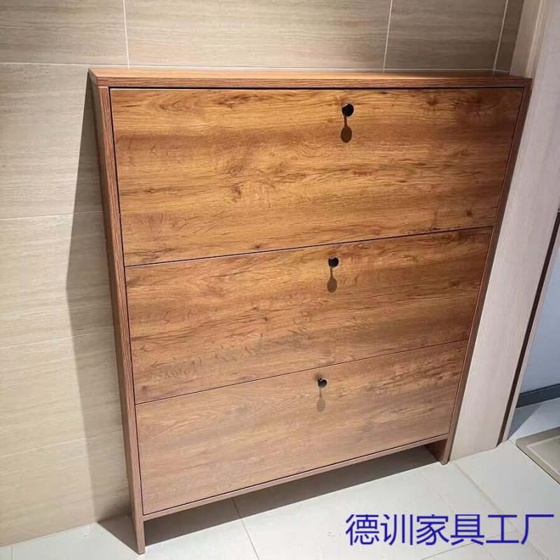 实木鞋柜15cm简约收纳柜超窄鞋架入户翻斗鞋柜玄关卧室鞋柜薄款